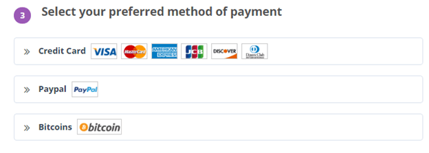 PrivateVPN Mode of Payment